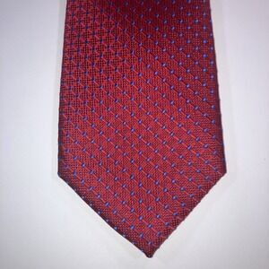 Tommy Hilfiger Red Blue Polka Dot Silk Necktie Long 61" x 3.25"